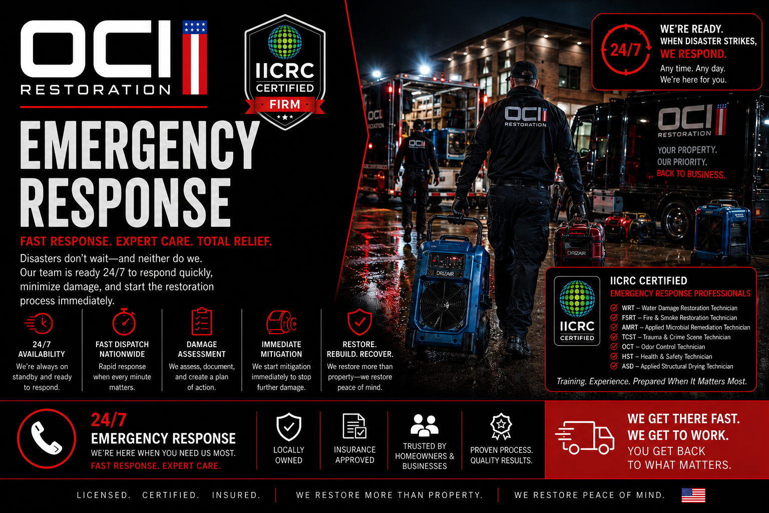 OCI Restoration 24/7 Emergency Response - Fast Response, Expert Care, Total Relief