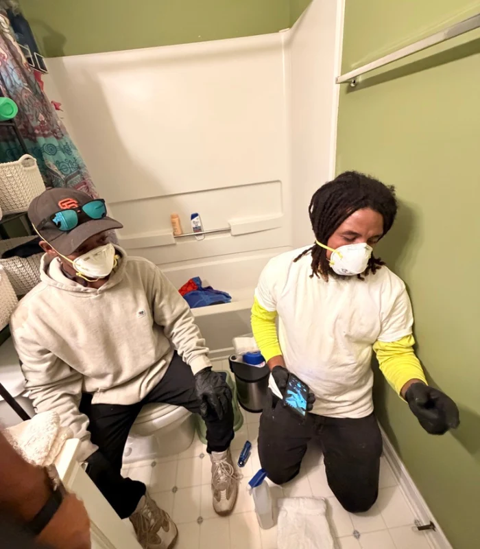 OCI Restoration team members working a residential restoration job
