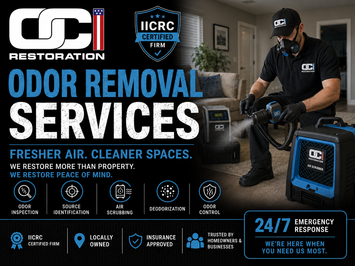 OCI Restoration Odor Removal — Fresher Air, Cleaner Spaces